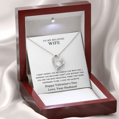 To My Beloved Wife – Heart Necklace – Romantic Valentine's Day Gift From Husband