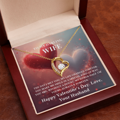 To My Darling Wife – Heart Necklace – Romantic Valentine's Day Gift From Husband