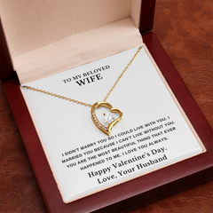 To My Beloved Wife – Heart Necklace – Romantic Valentine's Day Gift From Husband