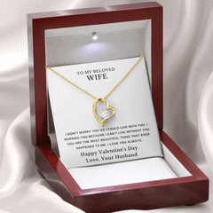 To My Beloved Wife – Heart Necklace – Romantic Valentine's Day Gift From Husband