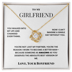 To My Girlfriend – Love Knot Necklace – Romantic Gift From Boyfriend