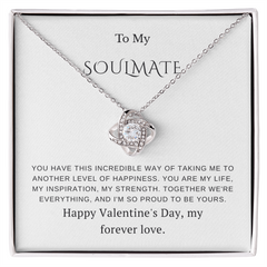 To My Soulmate – Eternal Knot Necklace – Romantic Valentine's Day Gift