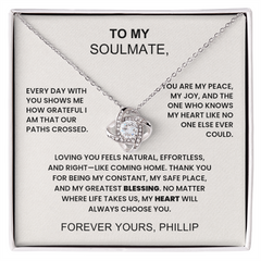 Love Knot Necklace for My Soulmate – Valentine's Day Gift from Him