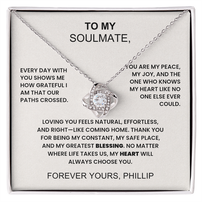 Love Knot Necklace for My Soulmate – Valentine's Day Gift from Him