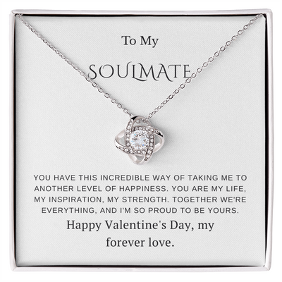 To My Soulmate – Eternal Knot Necklace – Romantic Valentine's Day Gift