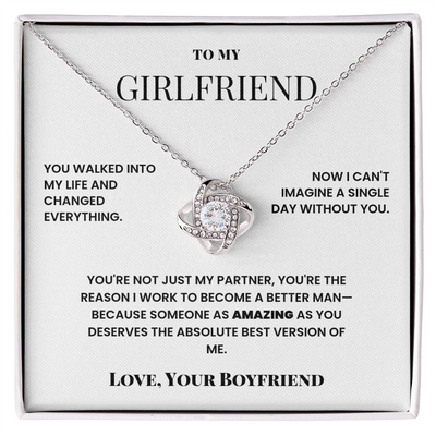 To My Girlfriend – Love Knot Necklace – Romantic Gift From Boyfriend
