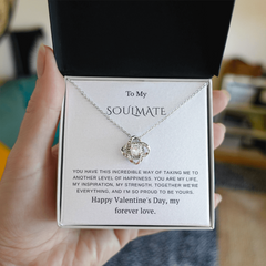 To My Soulmate – Eternal Knot Necklace – Romantic Valentine's Day Gift