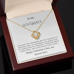 To My Soulmate – Eternal Knot Necklace – Romantic Valentine's Day Gift