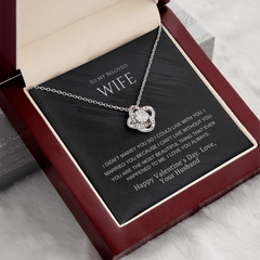 To My Beloved Wife – Eternal Knot Necklace – Romantic Valentine's Day Gift From Husband