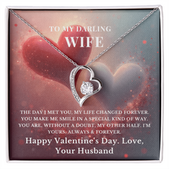 To My Darling Wife – Heart Necklace – Romantic Valentine's Day Gift From Husband
