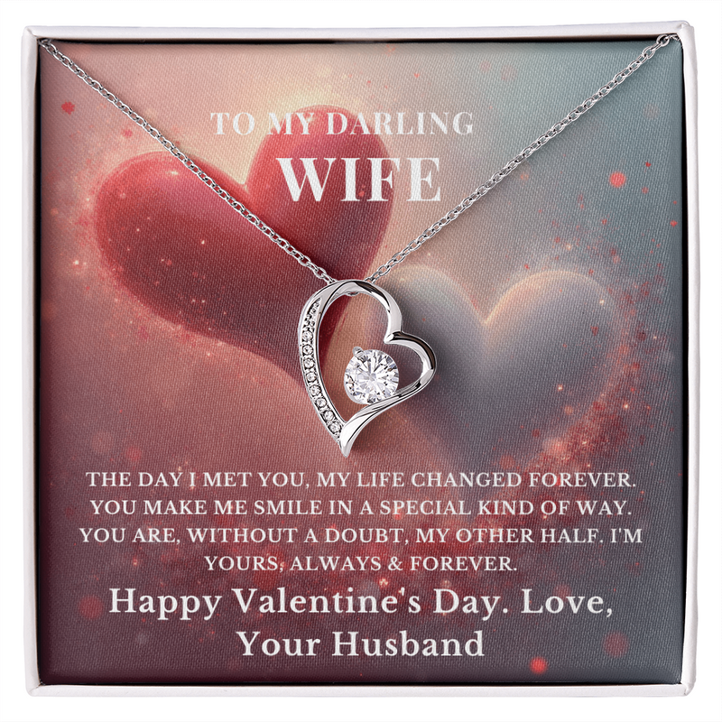 To My Darling Wife – Heart Necklace – Romantic Valentine's Day Gift From Husband