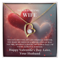To My Darling Wife – Heart Necklace – Romantic Valentine's Day Gift From Husband