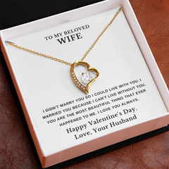To My Beloved Wife – Heart Necklace – Romantic Valentine's Day Gift From Husband