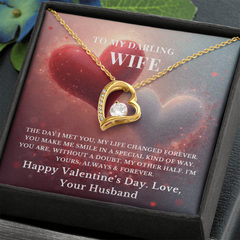 To My Darling Wife – Heart Necklace – Romantic Valentine's Day Gift From Husband